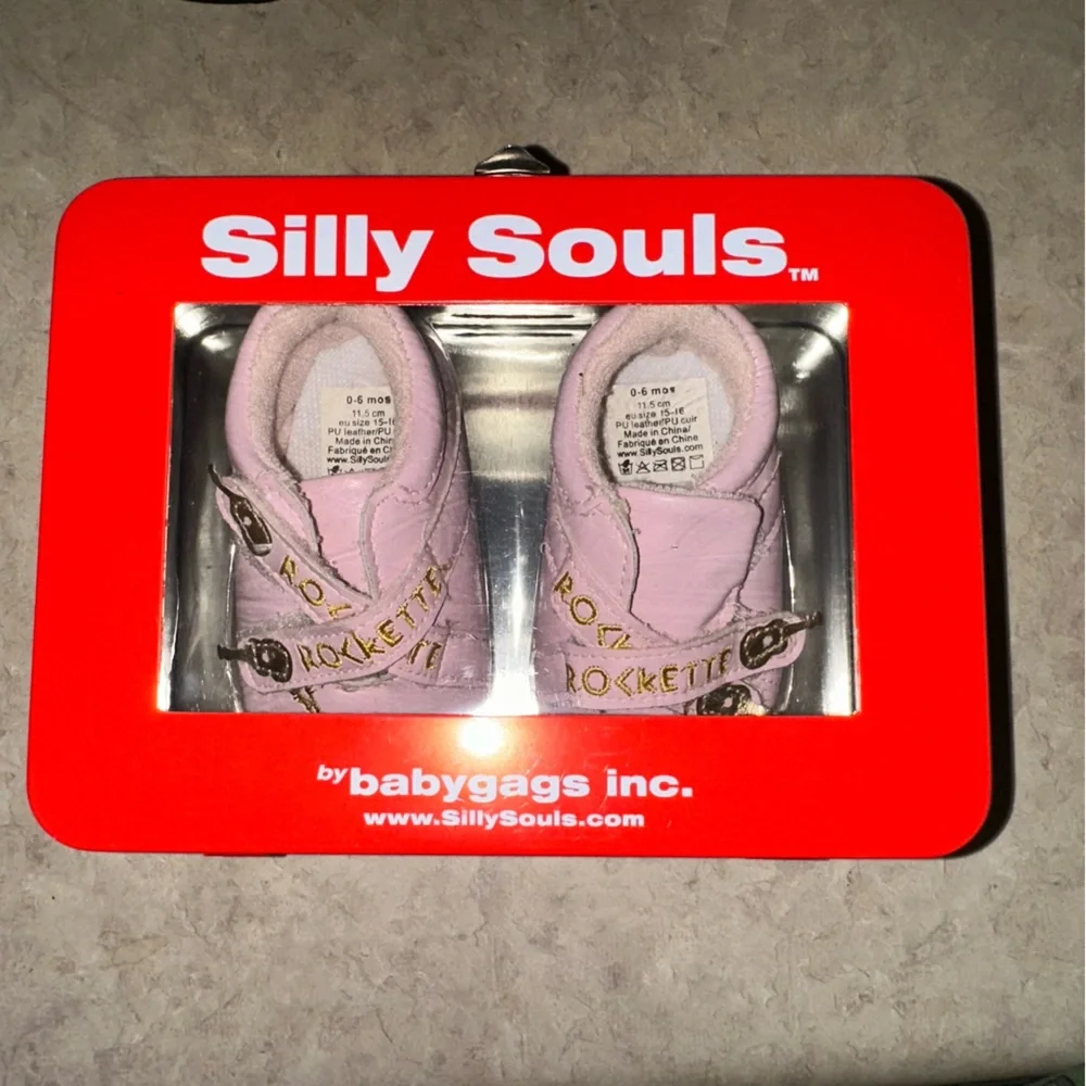 Silly Souls Wrapables Pink & Gold Rockette Pink Baby Shoes 0-3 Months Baby Shoes